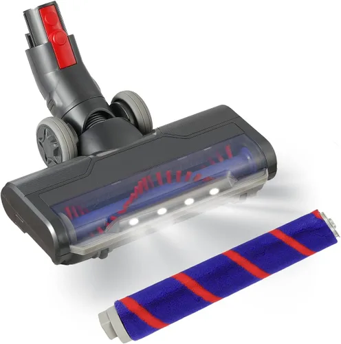 Vista 7 de Accesorios mejorados para aspiradora de piso de madera dura con faros para Dyson V7V8, piezas de repuesto para cabezal de motor para Dyson, rodillo