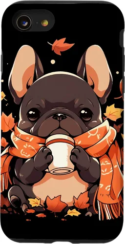 Vista 18 de French Bulldog Fall Autumn Pumpkin Spice Latte Frenchie Dog Case for iPhone 17