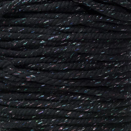 Vista 20 de Cuerda de algodón trenzado súper suave de 3 hebras (negro, 1 pulgada x 10 pies)