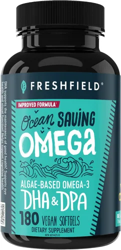 Vista 12 de Freshfield Suplemento vegano Omega 3, aceite de algas a base de plantas DHA