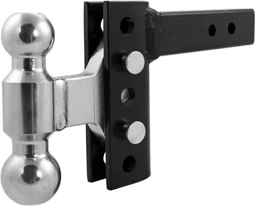 Vista 5 de Andersen Hitches Enganche de ajuste EZ Caída/elevación de 4 pulgadas, 2 bolas de 2-5/16 pulgadas, vástago de 2 pulgadas Enganche ajustable