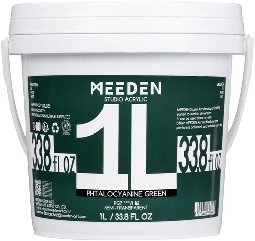 Vista 34 de MEEDEN Juego de pintura acrílica: 1L/33.8 oz x 12 colores pinturas acrílicas grandes a granel - Pinturas artísticas brillantes de cuerpo pesado