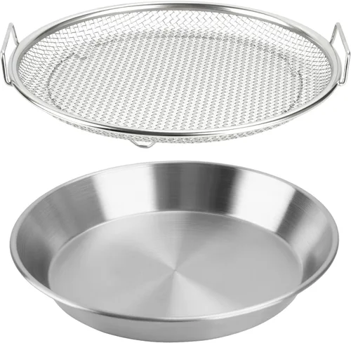 Vista 8 de Bandeja de filtro de aceite, coladores de canasta de drenaje de malla de acero inoxidable, accesorios para freidora de aire para drenar alimentos
