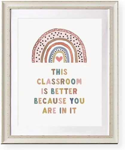 Vista 5 de OFlyDesigns This Classroom Is Better Because You Are In It, decoración bohemia para aula, póster de aula, decoración de sala de juegos, letrero