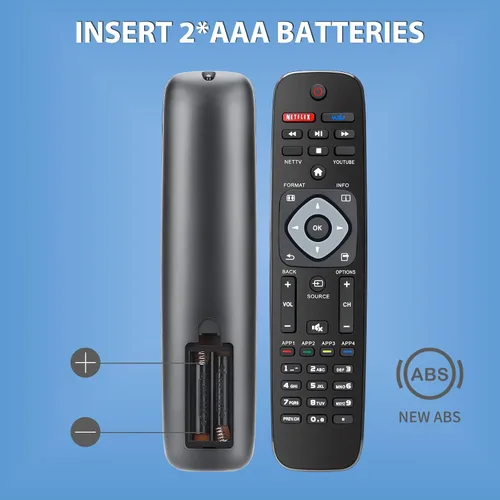 Vista 6 de Paquete de 2 para reemplazo remoto de TV Philips, compatible con todos los televisores inteligentes Philips LED/LCD/HDTV/UHD (NH500UP)