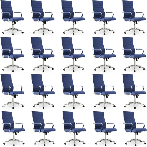 Vista 10 de Okeysen Office Desk Chair, Ergonomic Leather Modern Conference Room Chairs, Executive Ribbed Height Adjustable Swivel Rolling Chair for Home Office