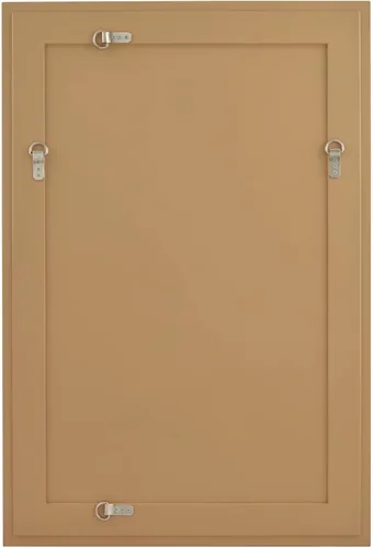 Vista 7 de Noble Park Jeneva - Espejo de pared rectangular decorativo de vidrio biselado moderno con marco de madera de hoja dorada brillante, 27 pulgadas
