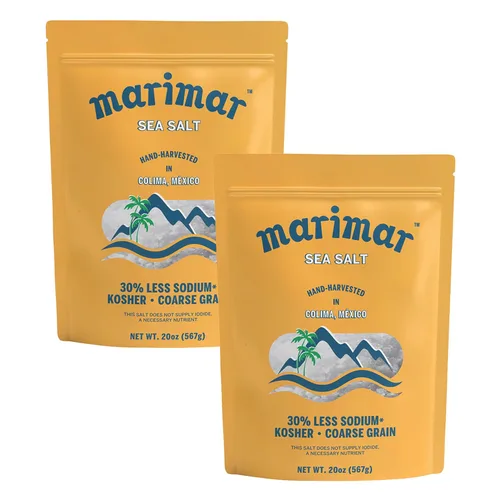 Vista 9 de Marimar Sal marina, naturalmente baja en sodio, grano grueso, Kosher, 20 onzas