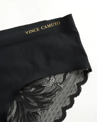 Vista 4 de Vince Camuto Ropa interior para mujer, paquete de 3 calzoncillos hipster de encaje sin costuras
