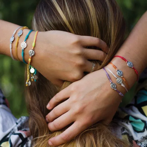 Vista 3 de My Saint My Hero - Pulsera ajustable inspiradora para respirar Base de plata chapada B-BR-101
