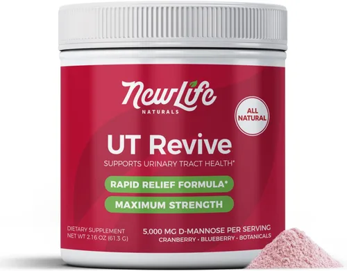 Vista 8 de NewLife Naturals UT Revive con polvo de manosa D - Soporte UT para urgencia, salud natural del tracto urinario para mujeres - con arándano, arándano
