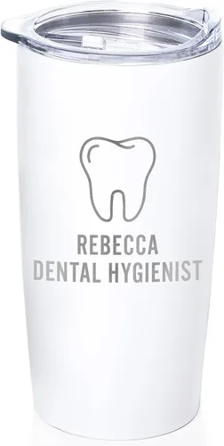 Vista 14 de Lifetime Creations Vaso de dentista personalizado grabado con tapa de 20 onzas (negro) – Regalo personalizado para dentista, taza de viaje de café