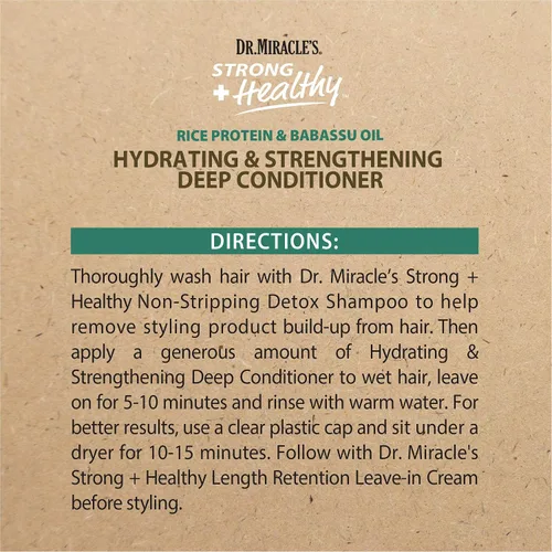 Vista 4 de Dr. Miracle's Acondicionador profundo hidratante y fortalecedor fuerte y saludable. Contiene aceite de coco para proporcionar una humedad intensa