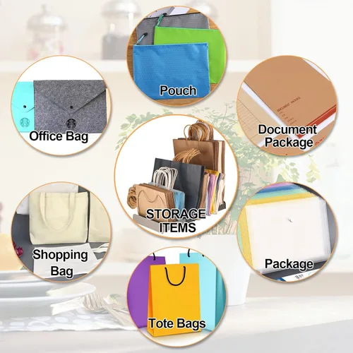 Vista 3 de Engorgio Organizador de bolsas de compras ajustable, ideal para almacenar tela plegada, papel, almuerzo y alimentos reutilizables, compras y bolsas