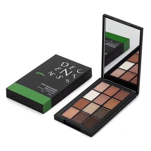 Vista 8 de DECENTNESS Paleta de sombras de ojos de 12 colores, tonos nude mate, pigmento brillante brillante, paleta de maquillaje profesional de larga Club