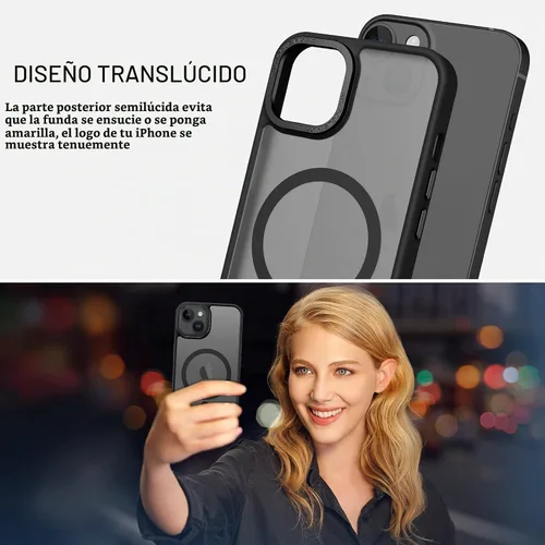 Vista 8 de BENTOBEN Funda magnética para iPhone 13 y iPhone 14 [compatible con Magsafe] Funda translúcida mate para iPhone 13/14, delgada, a prueba de golpes