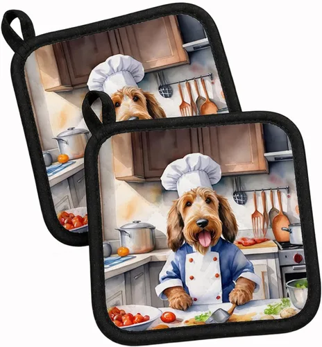 Vista 75 de Caroline's Treasures Coton de Tulear El Chef Par de Agarraderas de Ollas de Cocina Resistentes al Calor Juegos de Agarraderas de Ollas Almohadillas