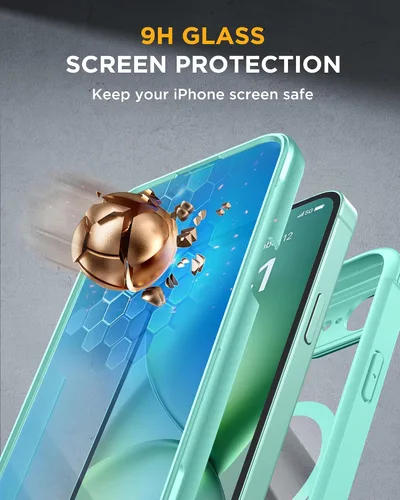 Vista 126 de Miracase Serie de vidrio para iPhone 11 de 6.1 pulgadas, funda protectora de cuerpo completo resistente mejorada con protector de pantalla de vidrio