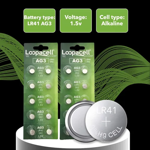 Vista 3 de Batería para reloj alcalina LOOPACELL AG3 LR41 392 1.5 v x 20