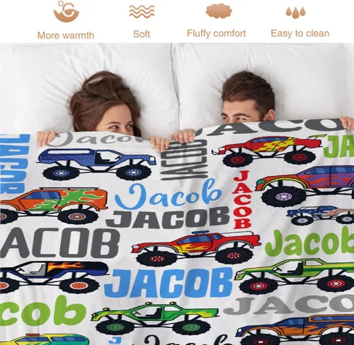 Vista 92 de Manta de bebé con texto en inglés «Just A Boy Who Loves Trucks» para niños y niñas, manta súper suave para envolver al recién nacido, acogedora