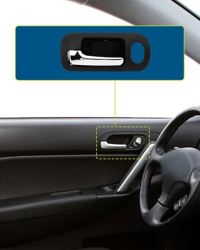 Vista 7 de LUJUNTEC Reemplazo del lado izquierdo del conductor delantero interior para Honda Civic 2001-2005 1pc cromo y mango negro reemplazo OE 82204