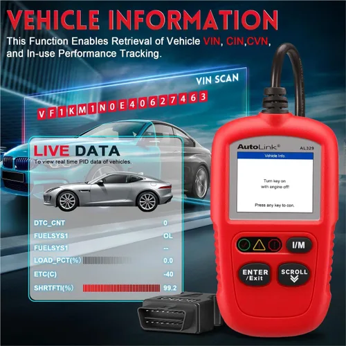 Vista 7 de Autel Autolink Al329 (Actualización de AL319) Lector de Códigos OBDII Escáner