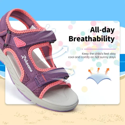 Vista 3 de Kids Sandals for Boys & Girls Athletic Open Toe Summer Sports Sandals Beach Hiking Water Shoes for Unisex Child (Little KidsBig Kids)