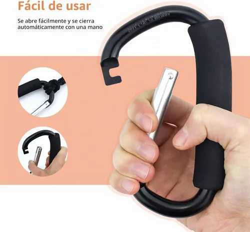 Vista 5 de JIALEEY Bolsa de compras para bolsa de compras, herramienta de transporte multiusos, gancho a presión, juego de ganchos organizadores con agarre