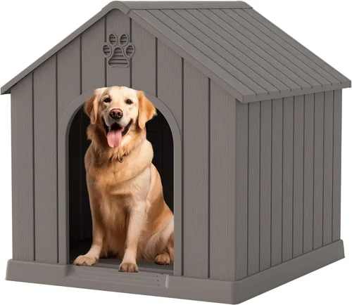 Vista 10 de Fancyango Casa para perros al aire libre e interior, impermeable, ventilada, fácil de limpiar, suelo elevado para perros pequeños y grandes, fácil