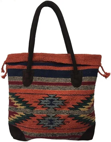 Vista 7 de Monterrey - Bolso de mano para mujer, tejido a mano, con estampado azteca del suroeste, asas G, Diseño G