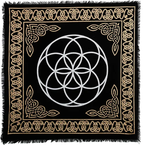 Vista 7 de Indian Consigners Paño de Altar A-Z Péndulo de Hechicería Pentagrama Alter Tarot Spread Wiccano Cuadrado Paño de Mesa Sagrado Paño Espiritual