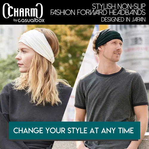 Vista 6 de CHARM Casualbox - Diadema estilo japonés, banda para el cabello para hombre