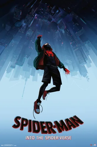 Vista 16 de Trends International Spider-Man de Marvel póster Into The Spider-Verse-Falling de 14.72 x 22.37 pulgadas, versión enmarcada en madera reutilizada