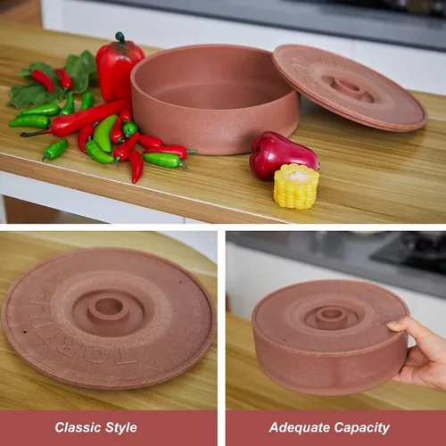 Vista 3 de Sabary 4 calentadores de tortillas con tapa de 8.5 x 2.4 pulgadas, soporte robusto de plástico para tortillas, panqueques, waffles, contenedor