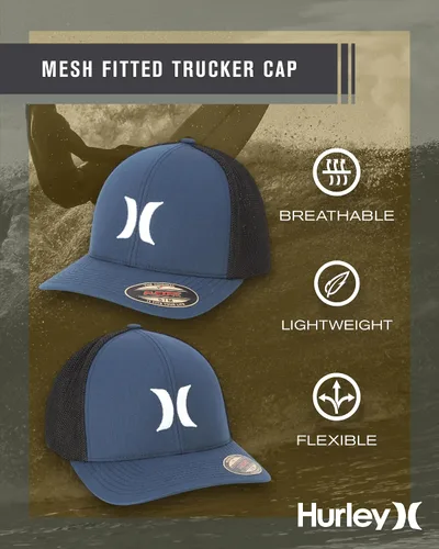 Vista 2 de Hurley Gorra de béisbol Icon Textures Flexfit para hombre