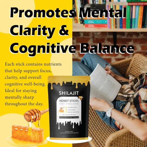 Vista 6 de Paquetes de miel Rone con shilajit del Himalaya, miel natural, azafrán, refuerzo de energía y apoyo inmunológico, más de 85 oligominerales, 75% más