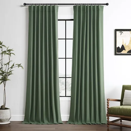 Vista 11 de Cortinas 100% opacas de 96 pulgadas de largo para sala de estar, dormitorio, verano, aislamiento térmico, lino sintético, cortinas opacas de techo a