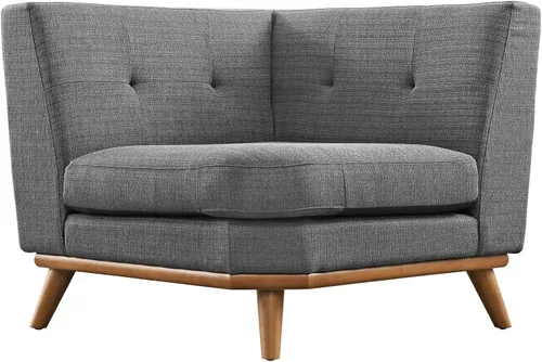 Vista 3 de Modway Engage - Sofá seccional en forma de L, tapizado moderno, color gris, Tela