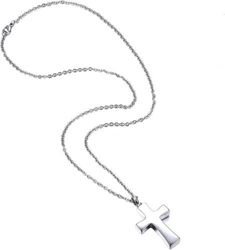 Vista 3 de HooAMI - Collar con colgante de cruz acero inoxidable