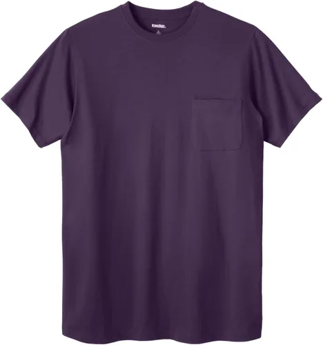 Vista 8 de KingSize Big & Tall Shrink-Less - Camiseta ligera, con cuello redondo, con bolsillo para hombre Gris Caliente Carbón