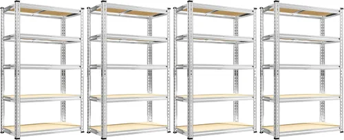 Vista 8 de REIBII Estantería de garaje de 2000 libras, estantes de almacenamiento resistentes de 72 pulgadas de alto, estantes de metal ajustables para garaje