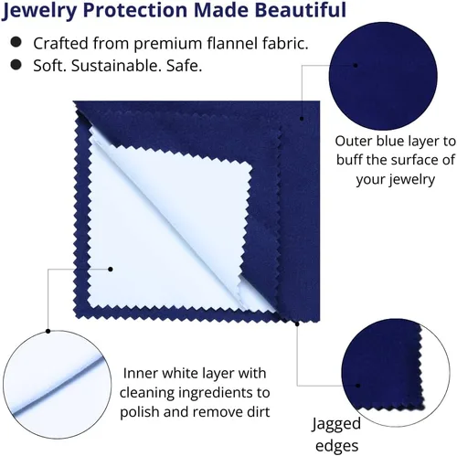 Vista 2 de Soluciones completas de limpieza de joyas para joyas finas y de moda Tarro suave, kit suave y paños de pulido Oro, plata, platino Pendientes