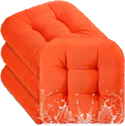 Vista 8 de Barydat 4 piezas de cojines para sillas de exterior 48 x 48 cm a prueba de agua con protección solar para muebles de patio, cojín de asiento Crema