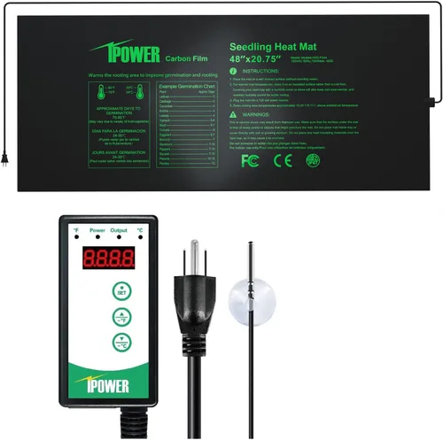 Vista 11 de iPower Alfombrilla térmica de siembra de 10 x 20.75 pulgadas, película de carbono mejorada, cálida, impermeable, para interiores, germinación