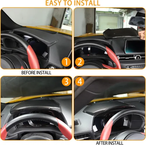Vista 5 de Cubierta de tablero de consola central para Toyota Supra GR A90 A91 MK5 2019-2025, cubierta de borde de panel de tablero de ABS, bisel de cubierta