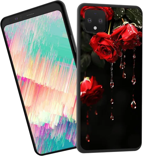 Vista 90 de Funda delgada para Google Pixel 4 XL, funda delgada de silicona de TPU suave a prueba de golpes para Google Pixel 4 XL, gato negro luna estrellada