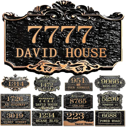 Vista 10 de Placa personalizada de dirección de casa, letrero de dirección de nombre de calle personalizado para números de casa, placa para buzón de garaje