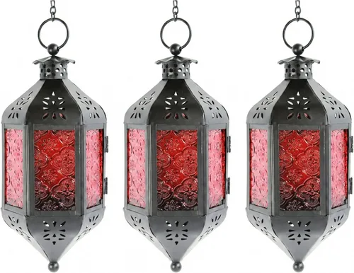 Vista 23 de Vela Lanterns Farol portavelas decorativo marroquí colgante de 11.5 pulgadas, portavelas para interiores y exteriores, para patio, porche, ramadán