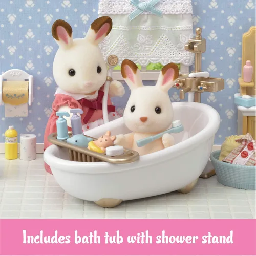 Vista 4 de Calico Critters - Juego de baño de campo - Juegos de muebles para casa de muñecas