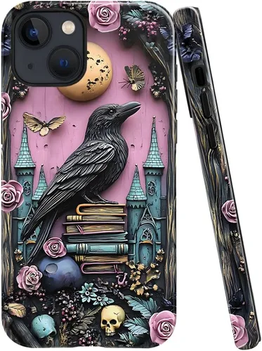 Vista 21 de Funda TnXee Compatible con iPhone 11, Funda Híbrida de 2 Capas de Prevención de Caídas con Arte Floral Colorido para Niñas y Niños